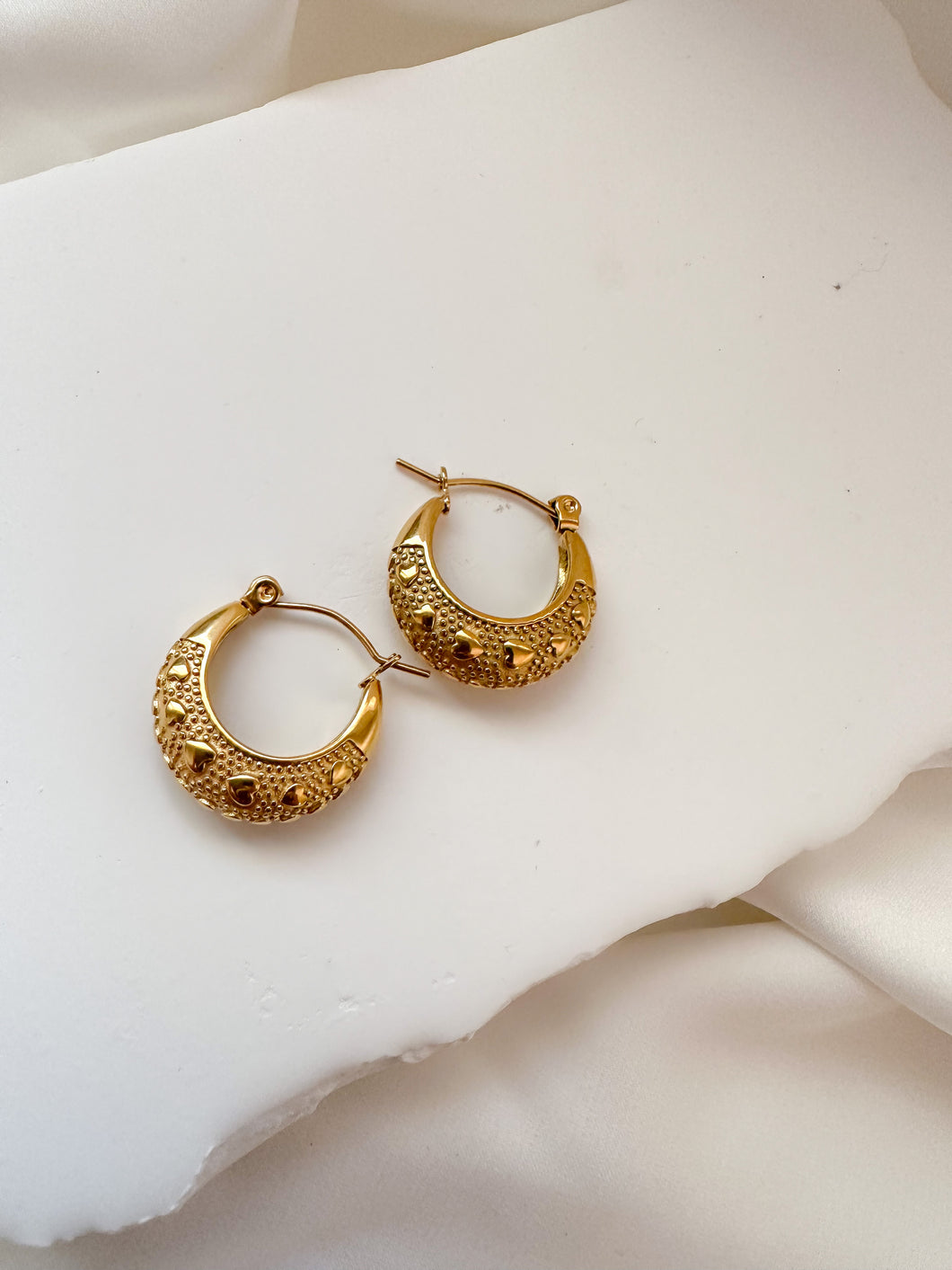 Small detailed hoop earrings